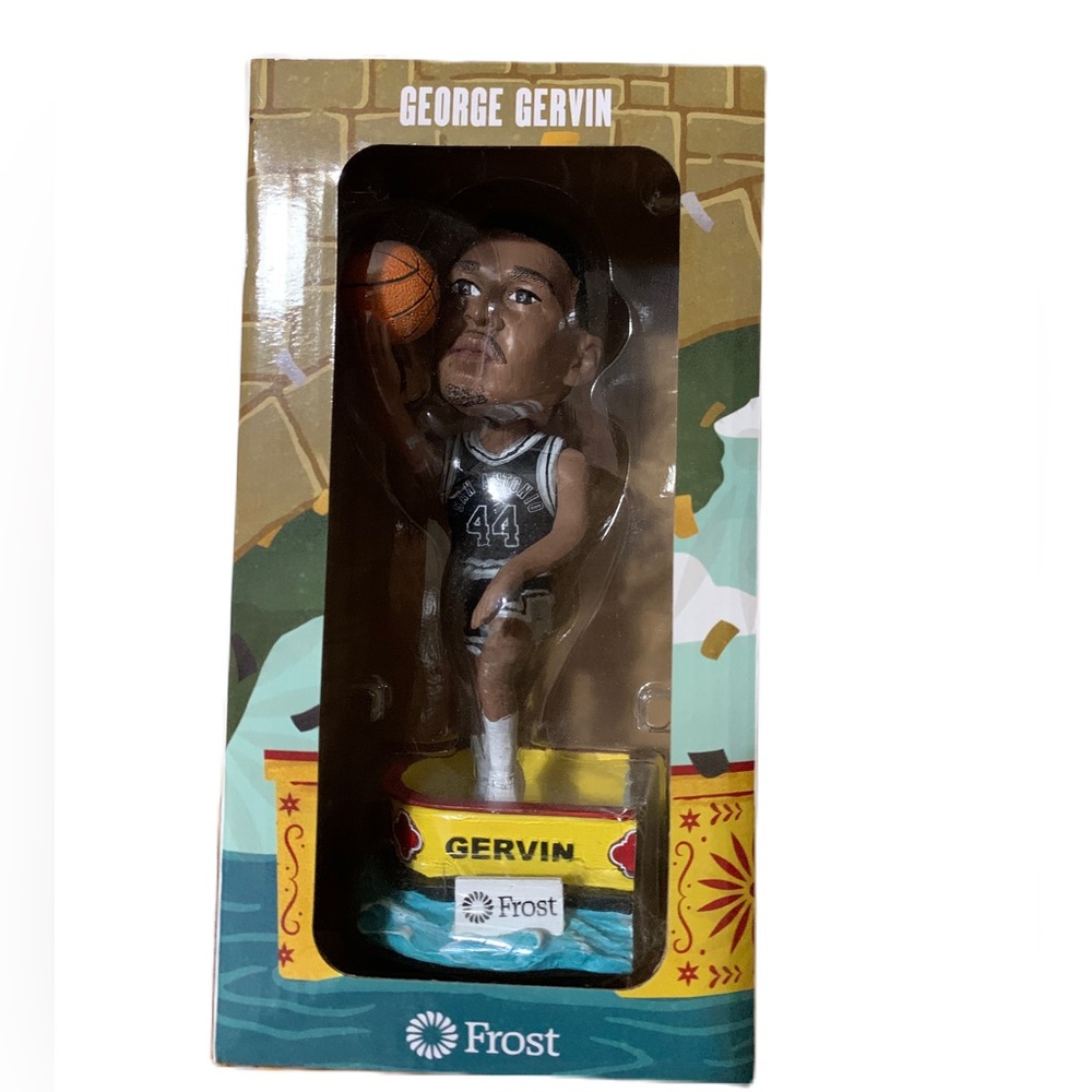 Limited Edition George Gervin San Antonio Spurs 50th Anniversary Bobblehead. NIB